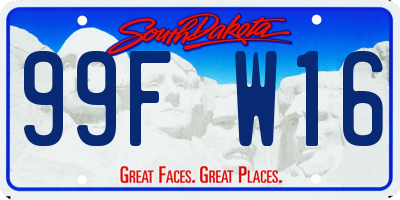 SD license plate 99FW16