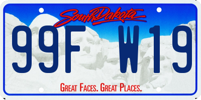 SD license plate 99FW19