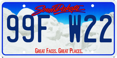 SD license plate 99FW22
