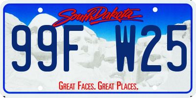 SD license plate 99FW25