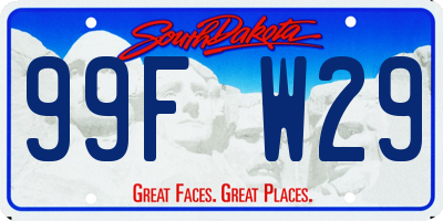 SD license plate 99FW29