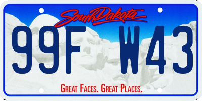 SD license plate 99FW43