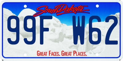 SD license plate 99FW62