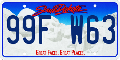 SD license plate 99FW63