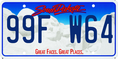 SD license plate 99FW64