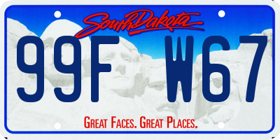 SD license plate 99FW67