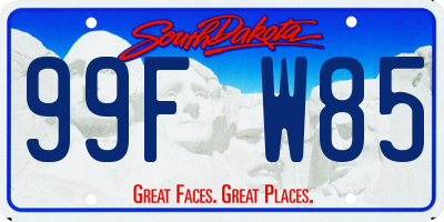 SD license plate 99FW85