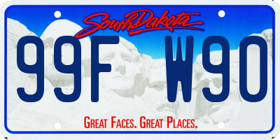 SD license plate 99FW90