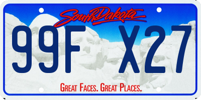 SD license plate 99FX27