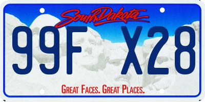 SD license plate 99FX28