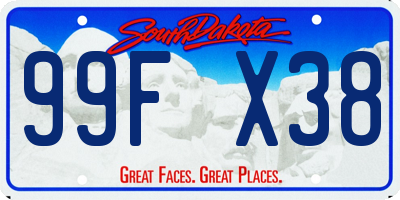 SD license plate 99FX38