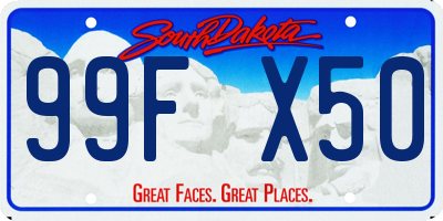 SD license plate 99FX50
