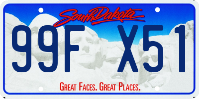 SD license plate 99FX51