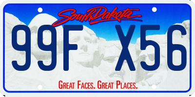 SD license plate 99FX56
