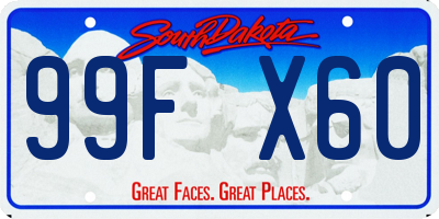 SD license plate 99FX60