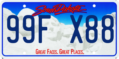 SD license plate 99FX88