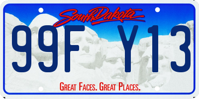 SD license plate 99FY13