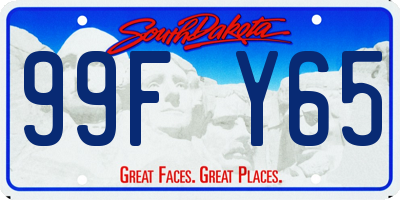 SD license plate 99FY65