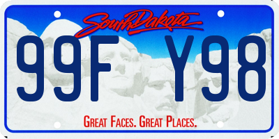 SD license plate 99FY98