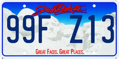 SD license plate 99FZ13