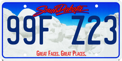SD license plate 99FZ23