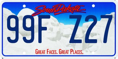 SD license plate 99FZ27
