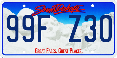 SD license plate 99FZ30
