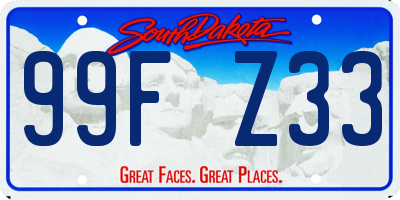 SD license plate 99FZ33