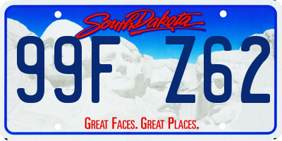 SD license plate 99FZ62