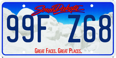 SD license plate 99FZ68