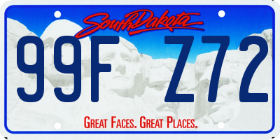 SD license plate 99FZ72