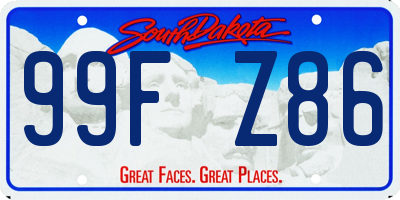 SD license plate 99FZ86