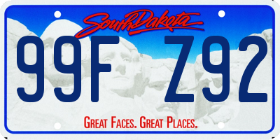 SD license plate 99FZ92