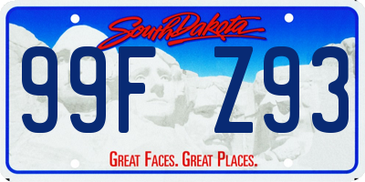 SD license plate 99FZ93