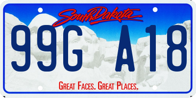 SD license plate 99GA18