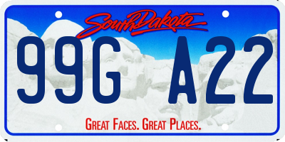 SD license plate 99GA22
