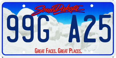SD license plate 99GA25