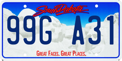 SD license plate 99GA31