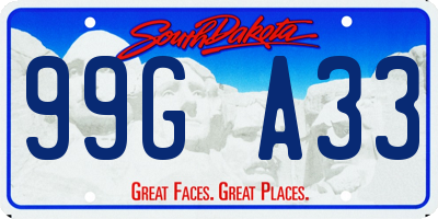 SD license plate 99GA33