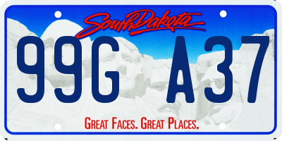 SD license plate 99GA37