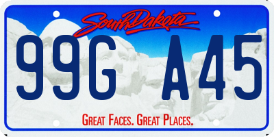 SD license plate 99GA45