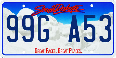 SD license plate 99GA53