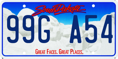 SD license plate 99GA54