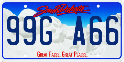SD license plate 99GA66