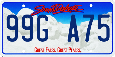SD license plate 99GA75
