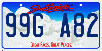 SD license plate 99GA82
