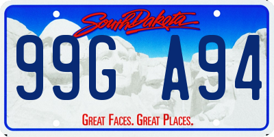 SD license plate 99GA94