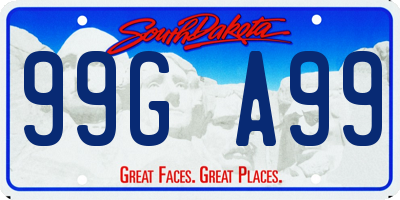 SD license plate 99GA99