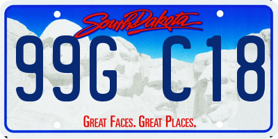 SD license plate 99GC18