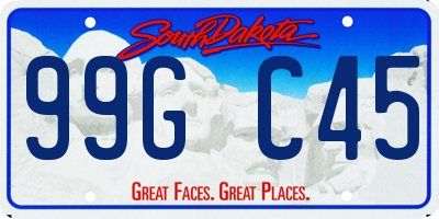 SD license plate 99GC45